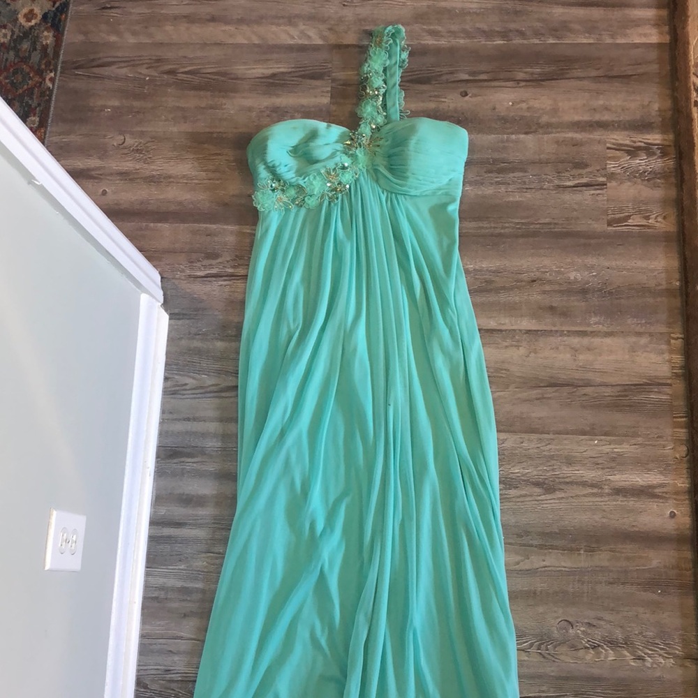 Xscape teal evening gown